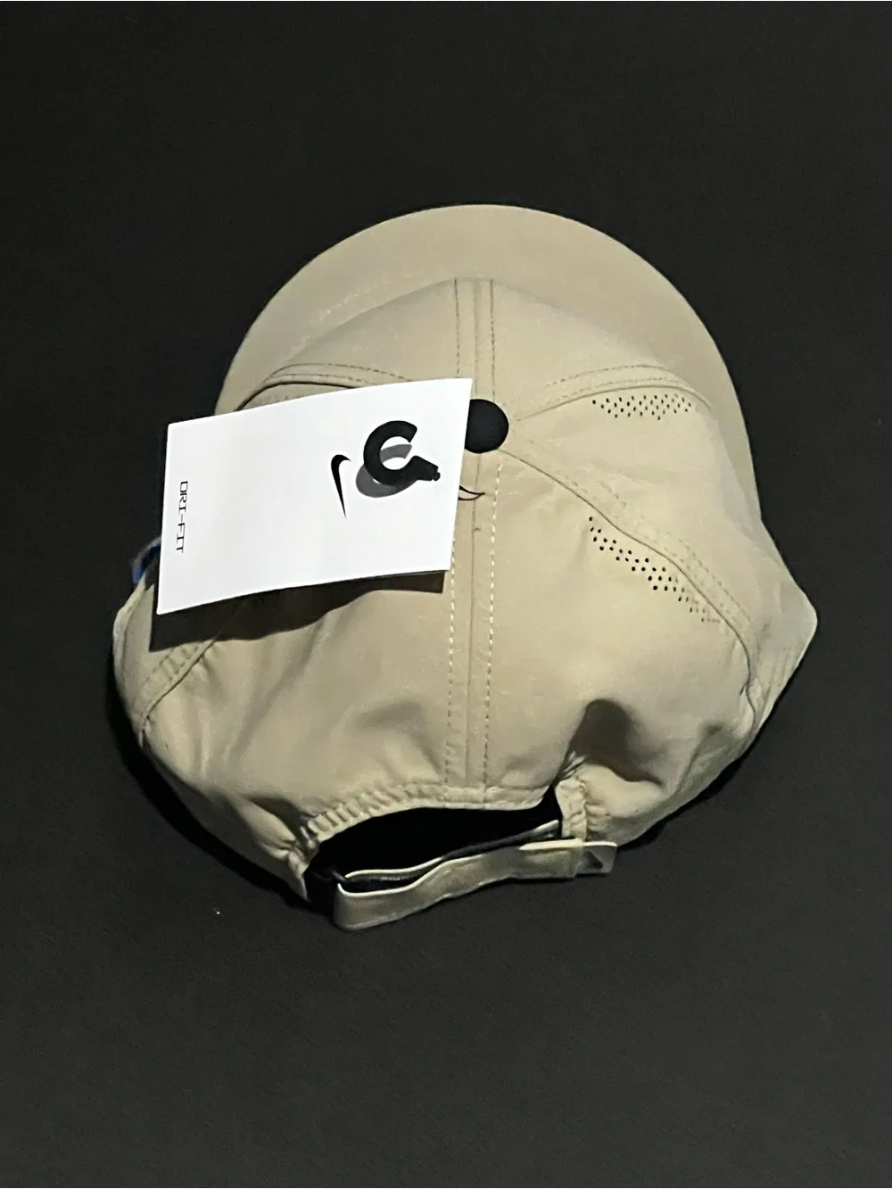 NWT Nike Dri-FIT Aerobill Unisex Tan hat with black swoosh